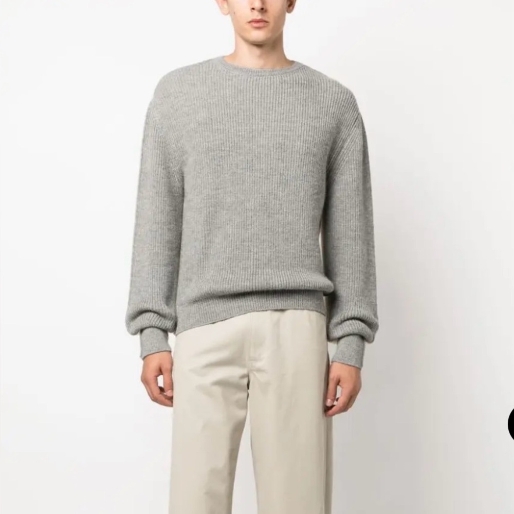 There Was One two-tone ribbed-knit jumper